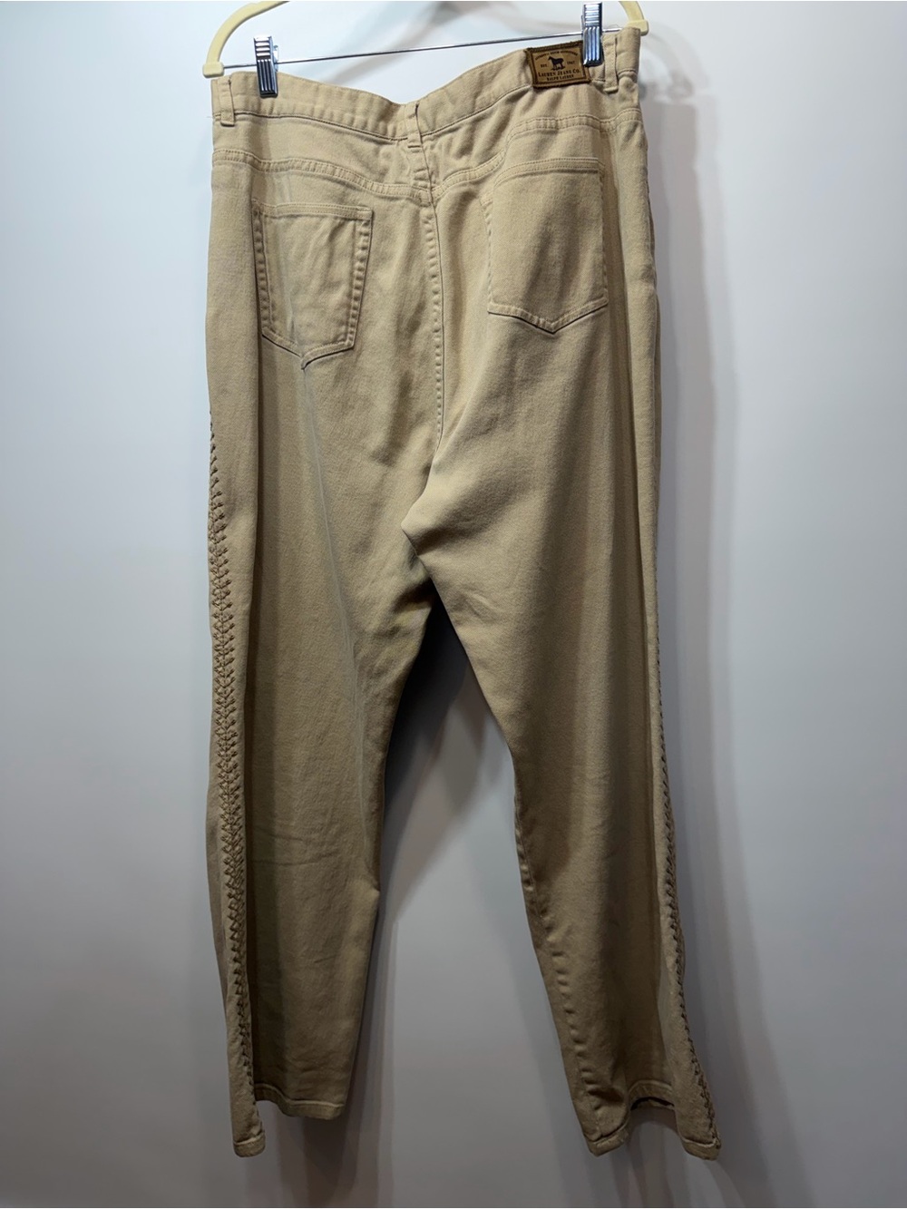 Lauren Ralph Lauren Jeans 14W Tan Braided Side Detail Straight Leg Pants - Picture 13 of 16